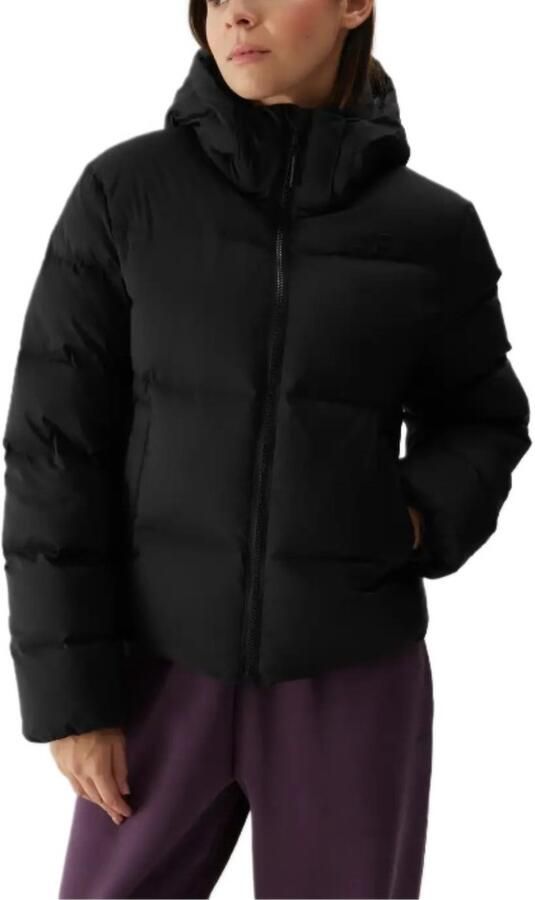 4F Dames Zwarte Donzen Winterjas F481 XXL Natuurlijke Vulling Stijlvolle Thermische Warmte