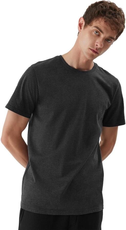 4F Heren effen T-shirt met logo AW23TTSHM0876