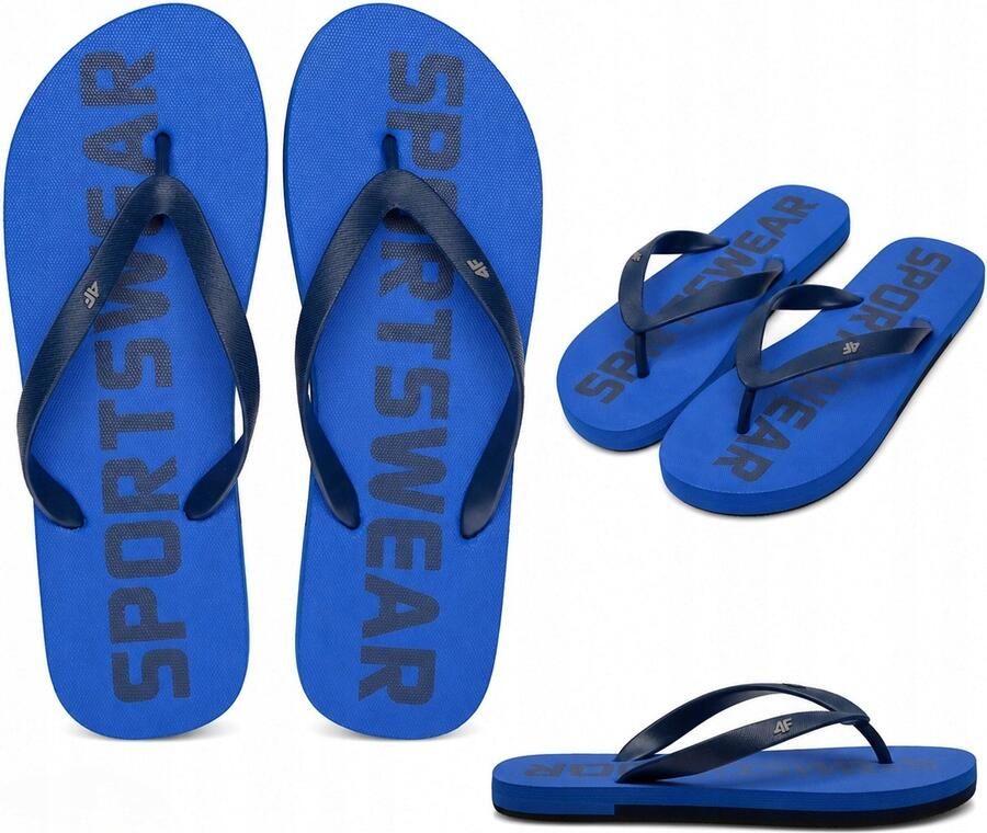 4F Heren Slippers Flip-flops Sport Zwembad Zomer Blauw