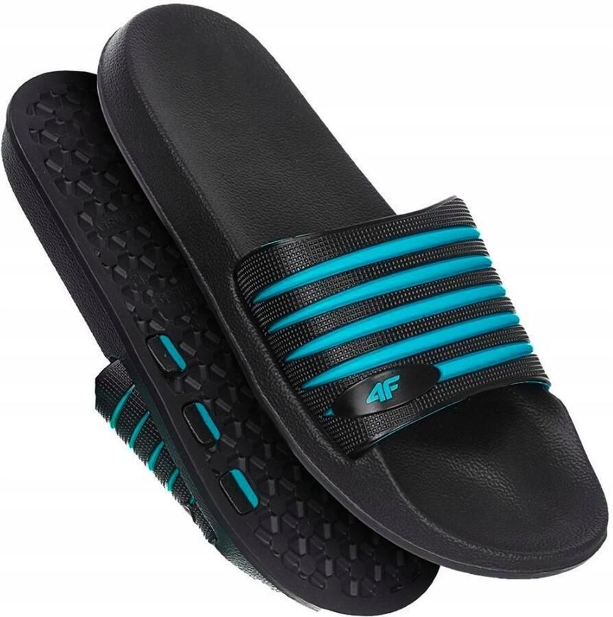 4F Heren Slippers Zwart Comfortabele Zwembad- en Huisslippers