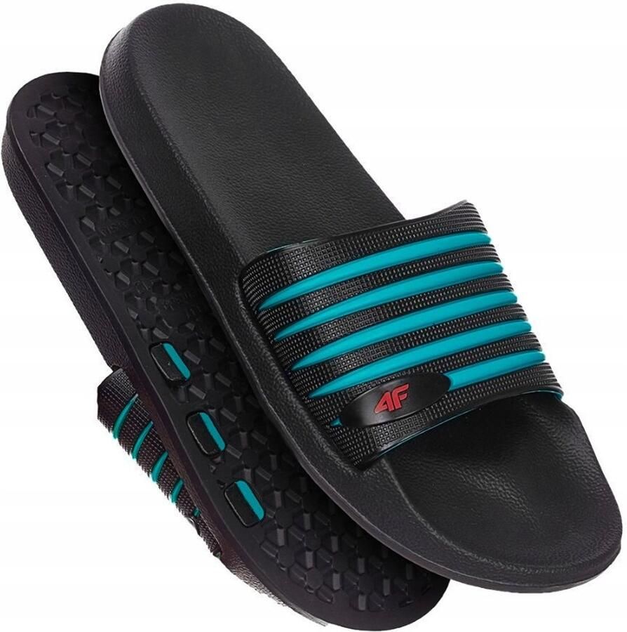 4F Heren Slippers Zwart Comfortabele Zwembad- en Huisslippers