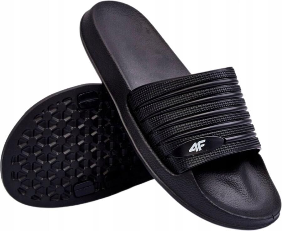 4F Heren Slippers Zwart EVA Perfect voor Zwembad & Strand
