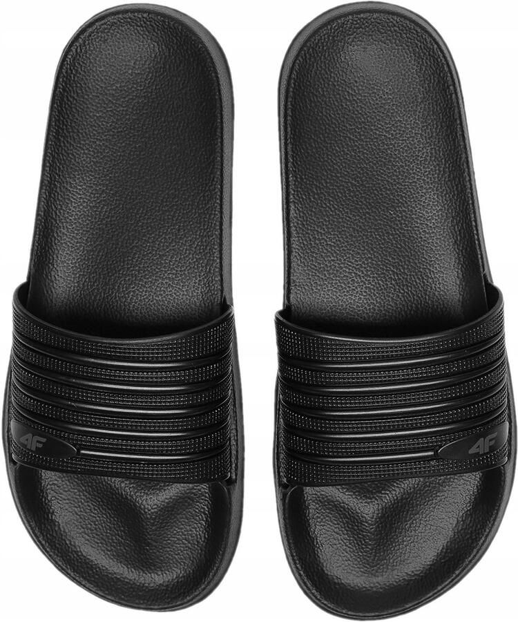 4F Heren Slippers Zwart Perfect voor Zwembad Strand & Zomer