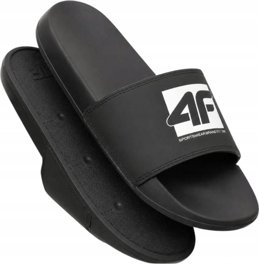 4F Heren Slippers Zwart Sportief & Comfortabel