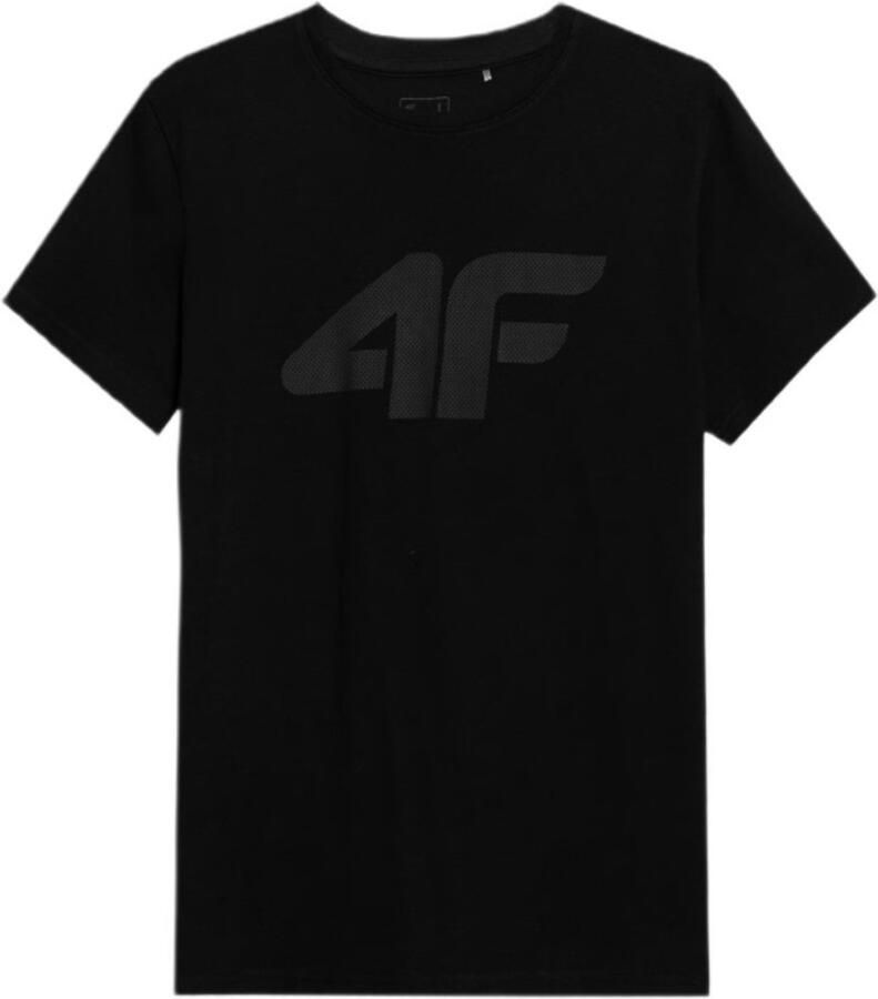 4F Heren T-shirt Zwart Regular Fit Ronde Hals Katoen