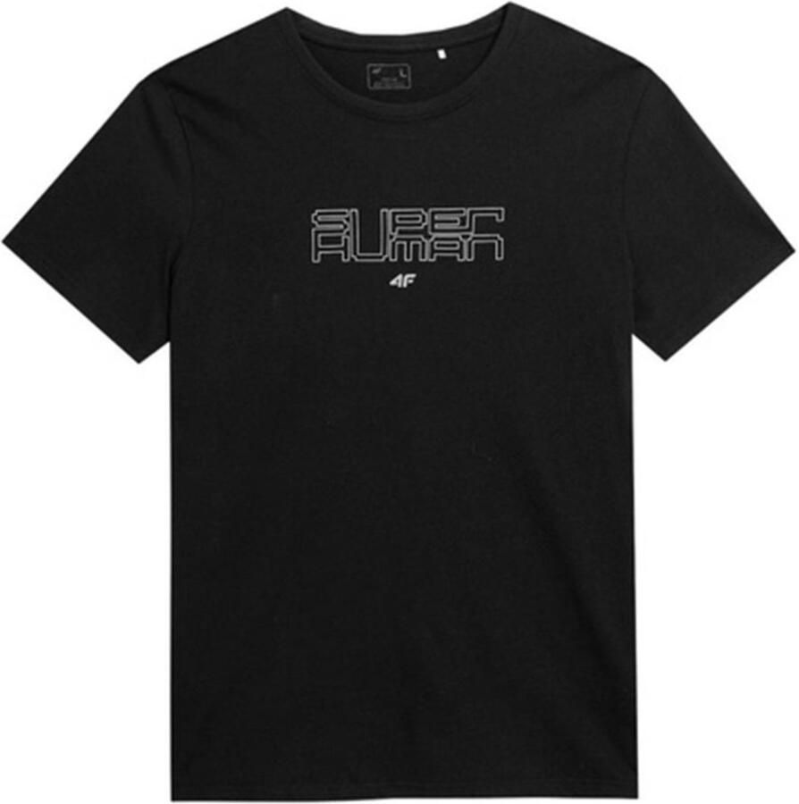 4F Heren T-shirt Zwart XXL met Katoen en Print