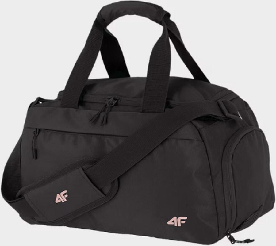 4F Hydrofobe Zwarte Schoudertas Duurzame 10L Polyester Sport- en Reistas voor Moderne Mannen