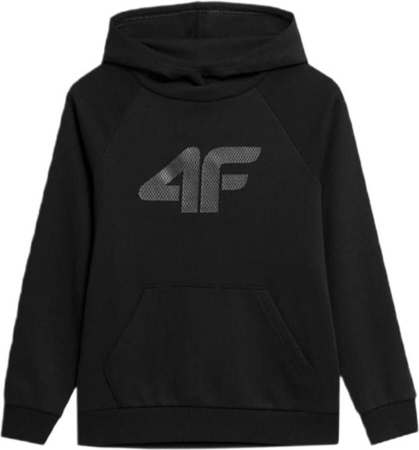 4F Jongens Hoodie met Kangoeroezak Zwart