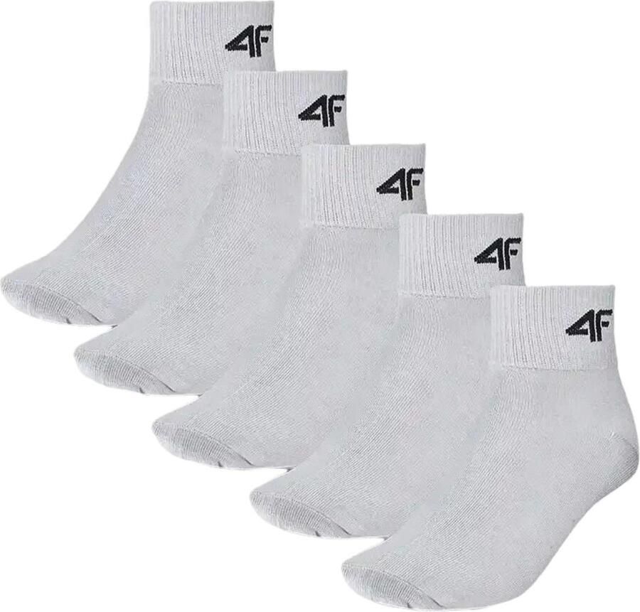 4F Kinder Sokken Set (5 Paar) Unisex Ankelkousen EU Grijs Hoogwaardig Katoen voor Comfort en Duurzaamheid