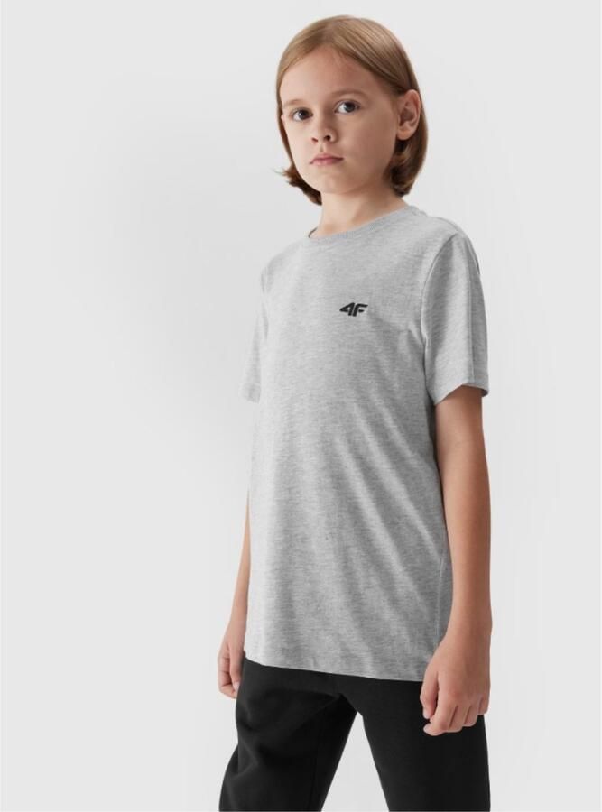 4F Kinder T-shirt Katoen Grijs Comfortabel en Stijlvol Basics T-shirt voor Kinderen