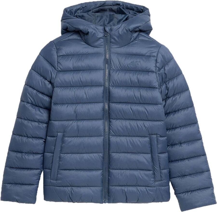 4F Kinder Winterjas met Capuchon Blauw Warm & Comfortabel voor Actieve Dagen
