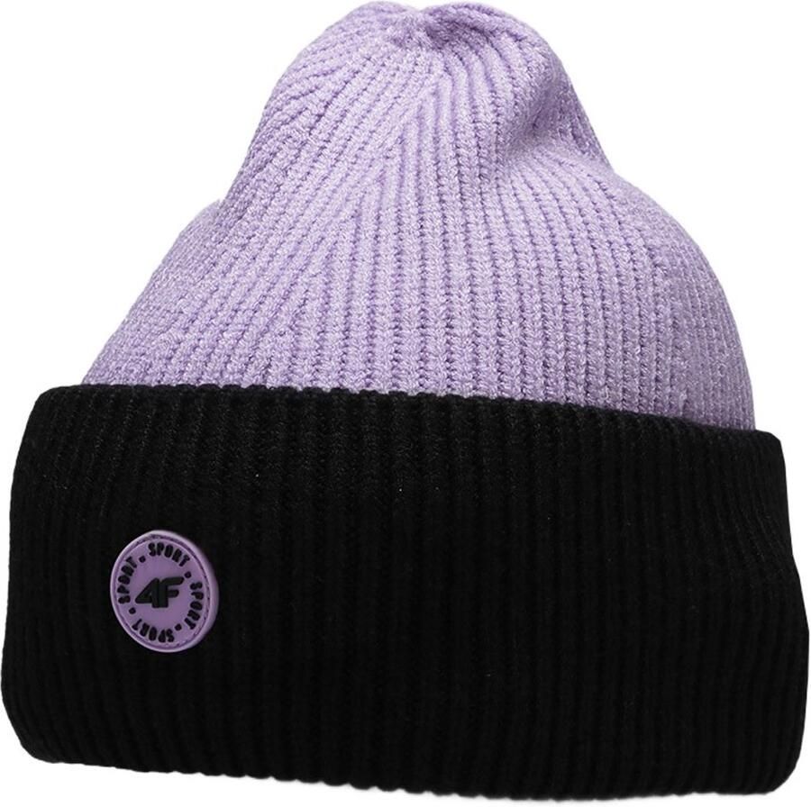 4F Kinder wintermuts paars zwart