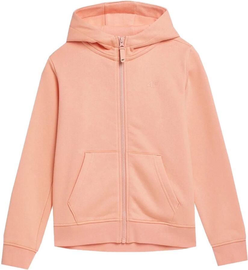 4F Kinderfleece Hoodie met Rits en Capuchon Lichtroze Comfortabel en Functioneel voor Actieve Meisjes