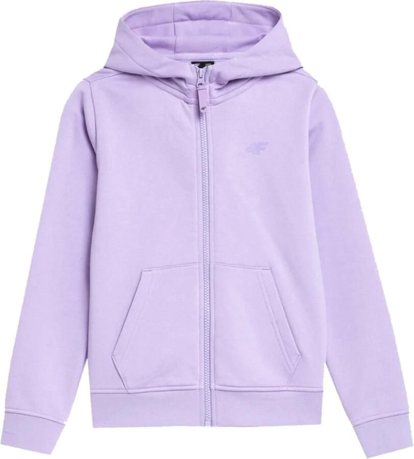 4F Kinderhoodie met Rits in Paarse Kleur Comfortabele en Warme Hoodie voor Actieve Meisjes