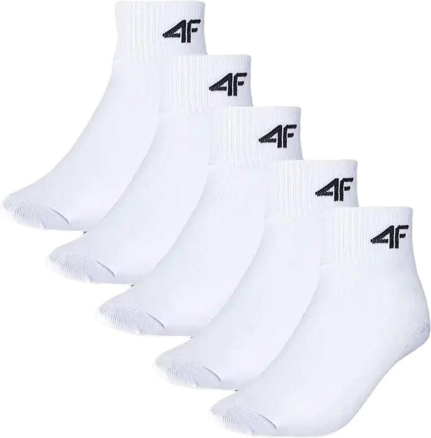 4F Set van 5 Unisex Kindersokken U295 Wit Comfortabel & Duurzaam voor Sport en Dagelijks Gebruik