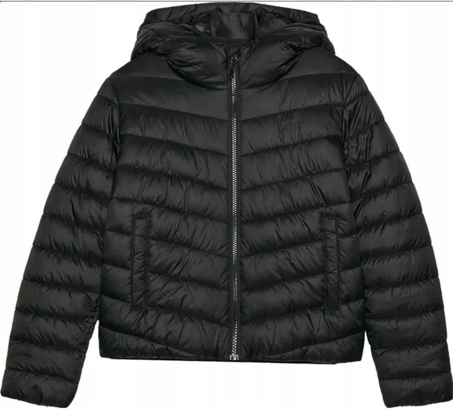 4F Kinder Winterjas Puffer Model Zwart Optimale Warmte en Comfort voor Actieve Jongens