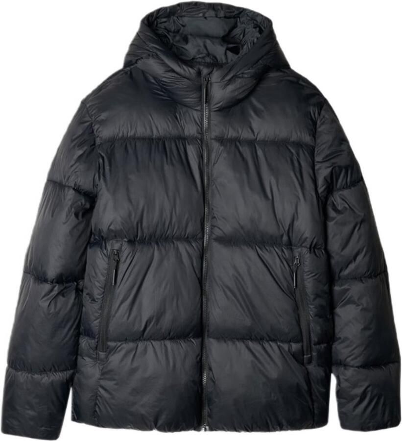 4F M480 Heren Winterjas XXL Zwart Synthetisch dons Modern Gewatteerd Design