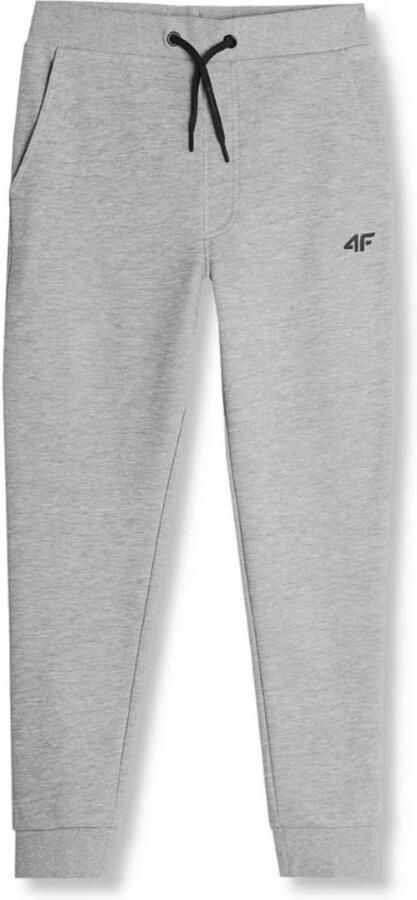 4F Spodnie dresowe chłopięce szare bawełniane joggersy
