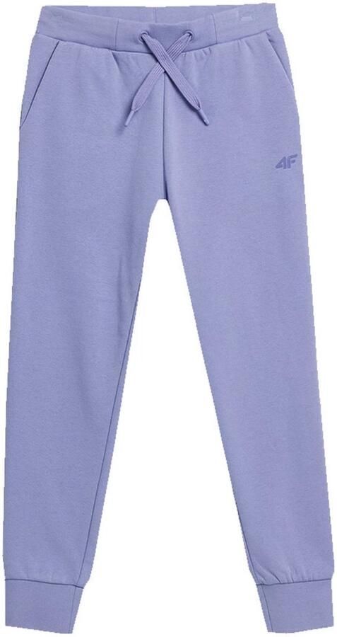 4F Spodnie dresowe joggery dziewczęce błękitne
