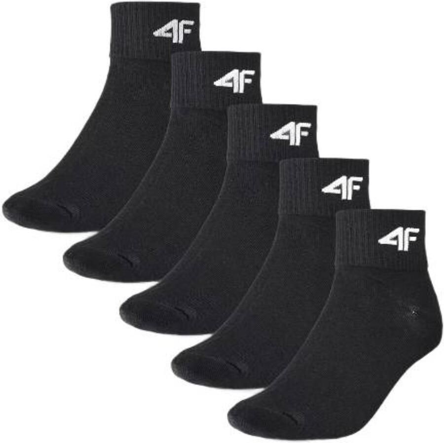 4F Unisex Kindersokken Set 5 Paar U295 Zwart EU Comfortabel Katoen voor Actief Gebruik