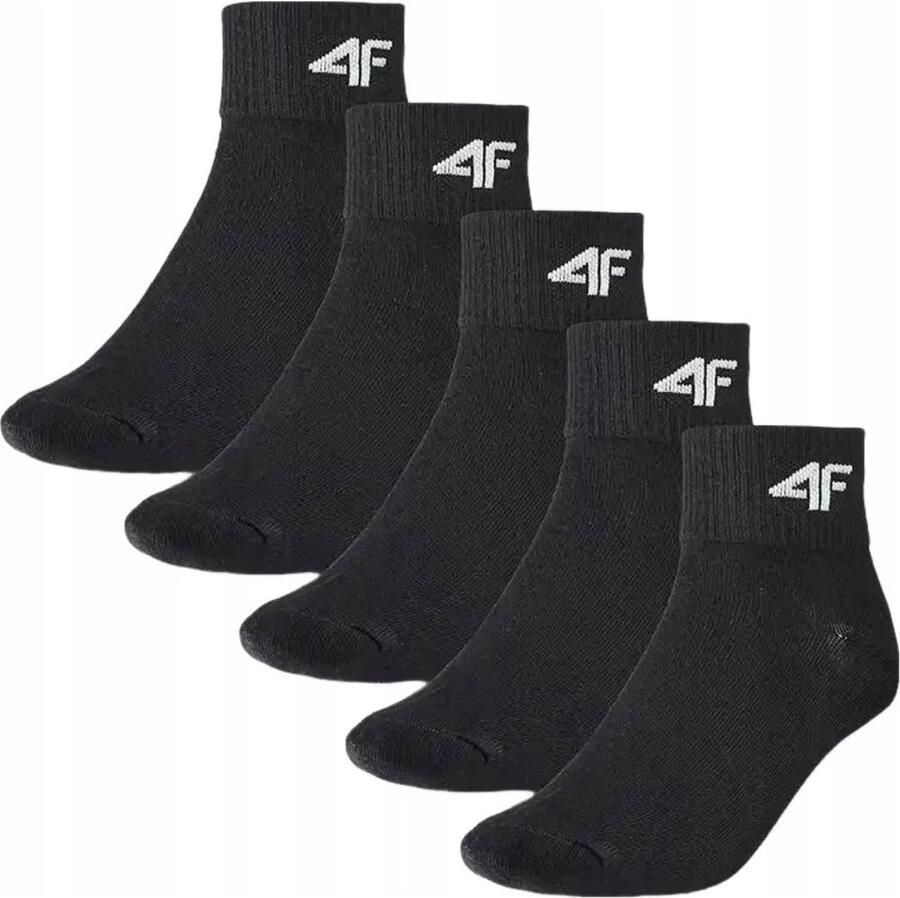 4F Kindersokken Set 5 paar Unisex Zwart Comfortabel & Duurzaam