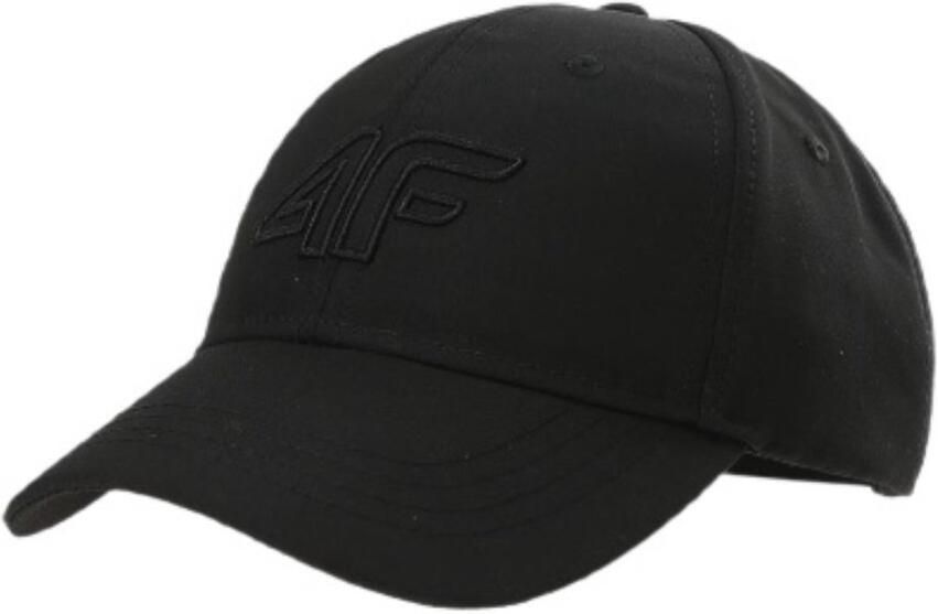 4F Unisex Zwarte Baseballcap U314 Verstelbare S M Casual Sportpet