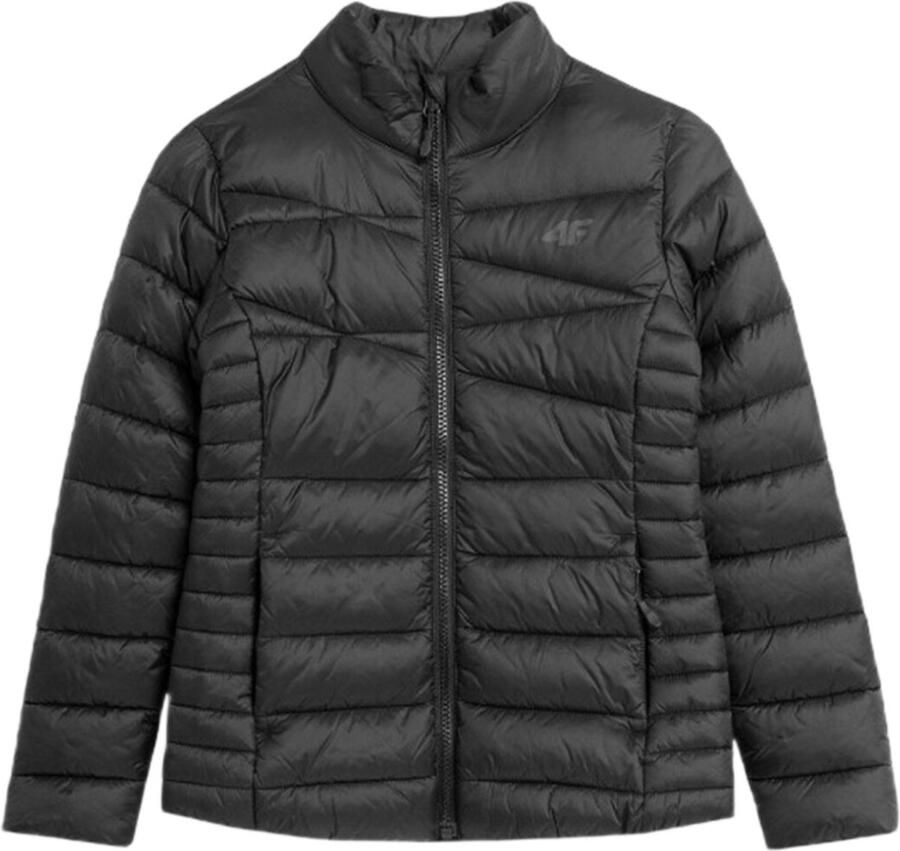 4F Kinder Zwarte Winterjas Lichtgewicht en Modieus met Synthetische Vulling