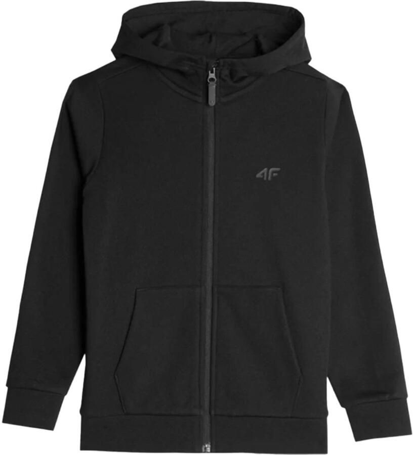 4F Zwarte Jongenssportvest met Rits Comfortabel en Stijlvol Katoen