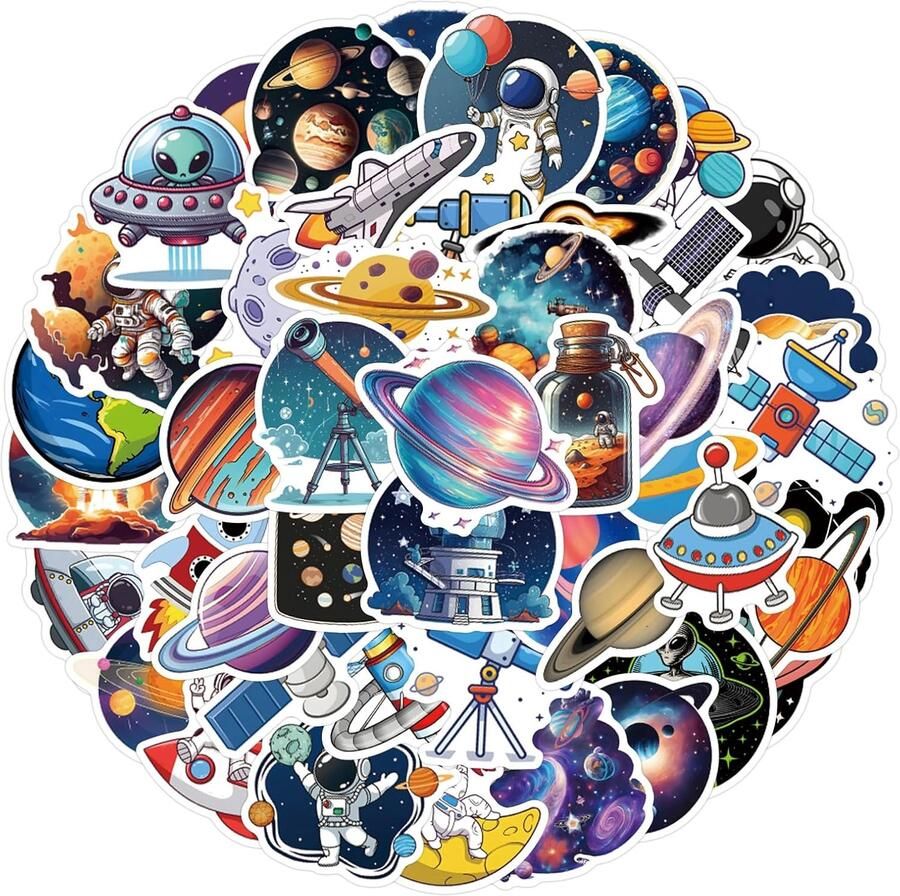 50 Ruimteverkenner Stickers voor Auto Laptop Telefoon Gitaar Skateboard Motor Fiets