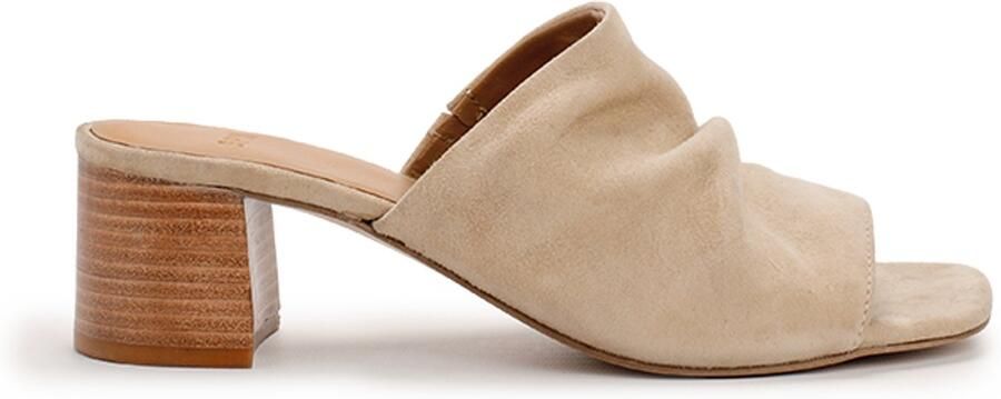 5pm ALINE Slippers met hak Suède Beige