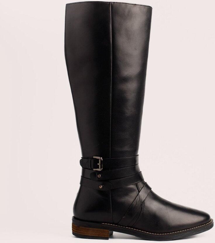5pm Babila Leather Riding Boot Leren Rijlaars Dames Zwart Kniehoog Casual & Elegant
