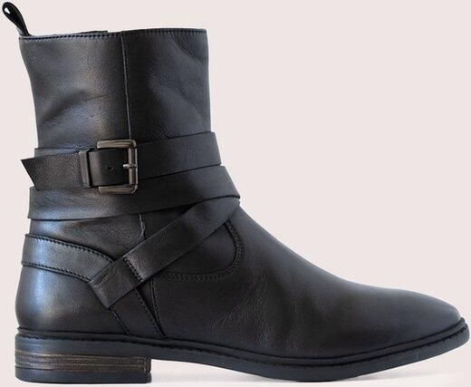 5pm Brera Zwarte Leren Biker Boots Dames Enkelhoog Stoer & Elegant Handgemaakt Leer