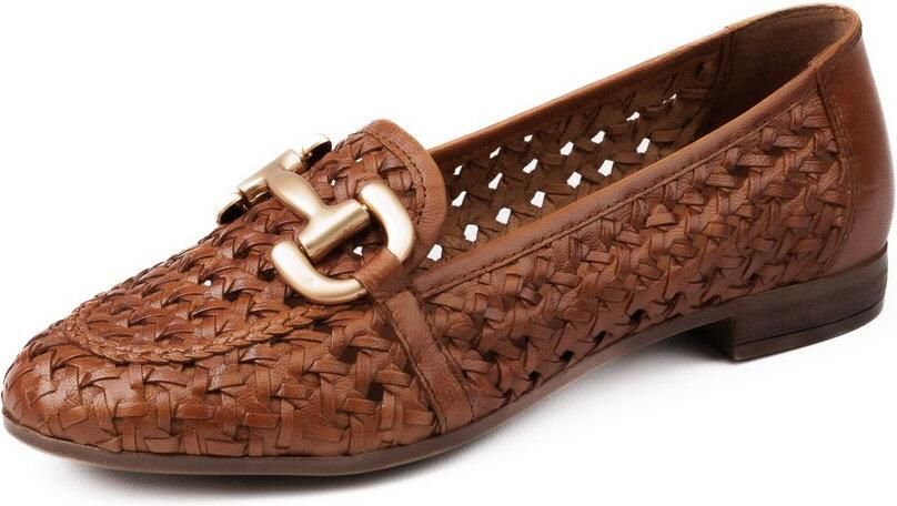5pm Matera Sassi Loafer Dames Leer Cognac Gevlochten