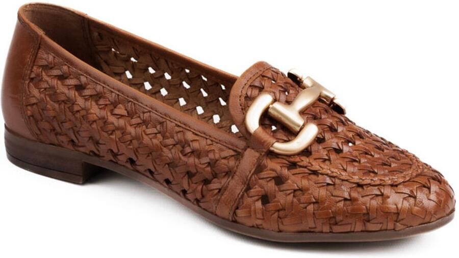 5pm Matera Sassi Loafer Dames Leer Cognac Gevlochten - Foto 2