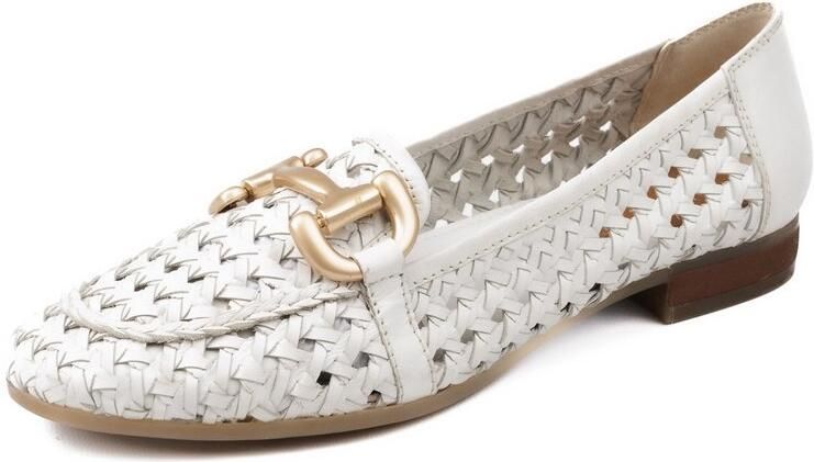 5pm Matera Sassi Loafer Dames Leer Wit Gevlochten