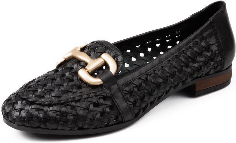 5pm Matera Sassi Loafer Dames Leer Zwart Gevlochten