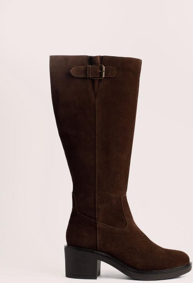 5pm Rachel High Dames Knielaars Donkerbruin Suède Hoog Model Elegant & Comfortabel