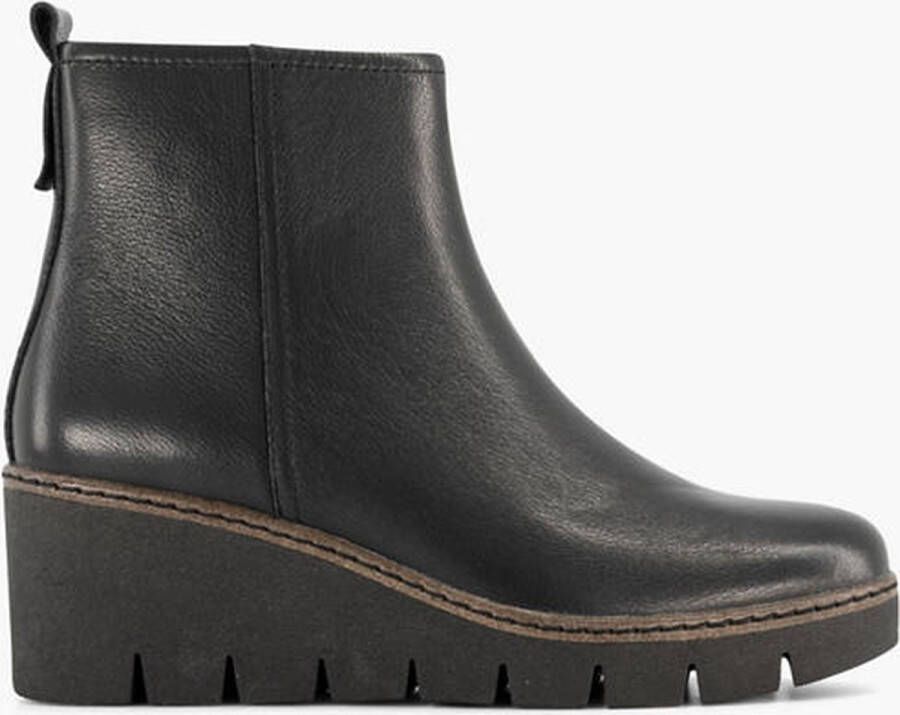 5th Avenue Zwarte leren enkellaars sleehak