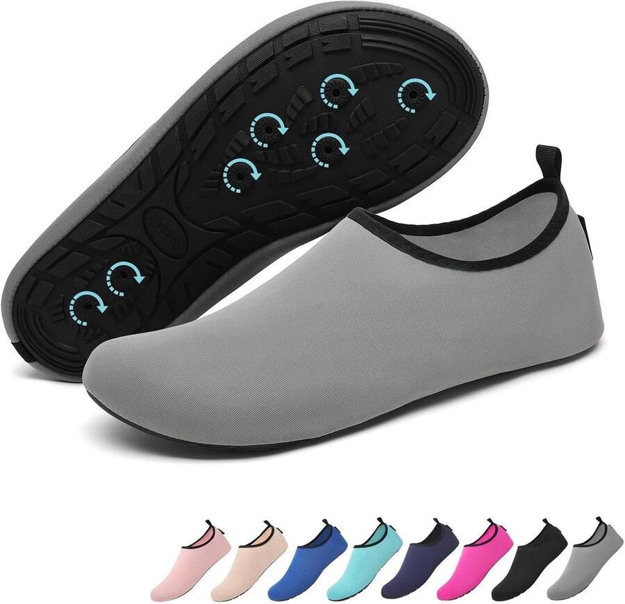 7 drainagegaten sneldrogend antislip badschoenen voor en Donkergrijs 38 39