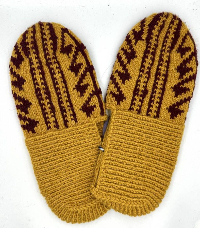 A Sense of Love Handgebreide Sloffen Bruin bordeaux roze 5 XL - Foto 3