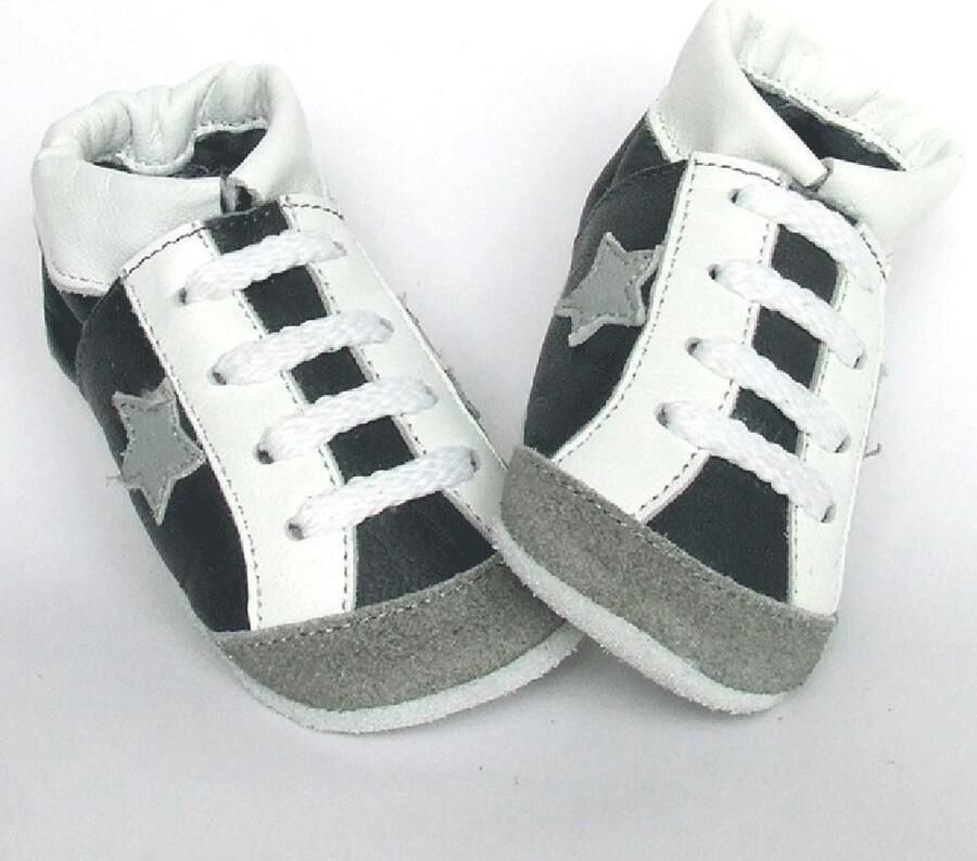 Aapie leren babyslofje Sport Washington grijs antislip maat XS - Foto 3