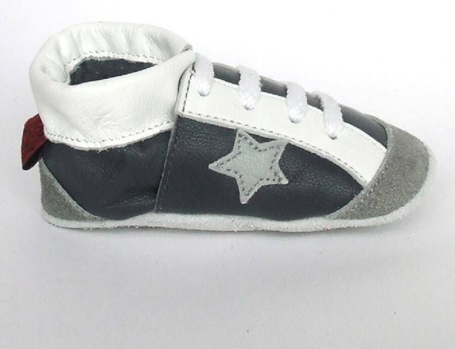 Aapie leren babyslofje Sport Washington grijs antislip maat L - Foto 2