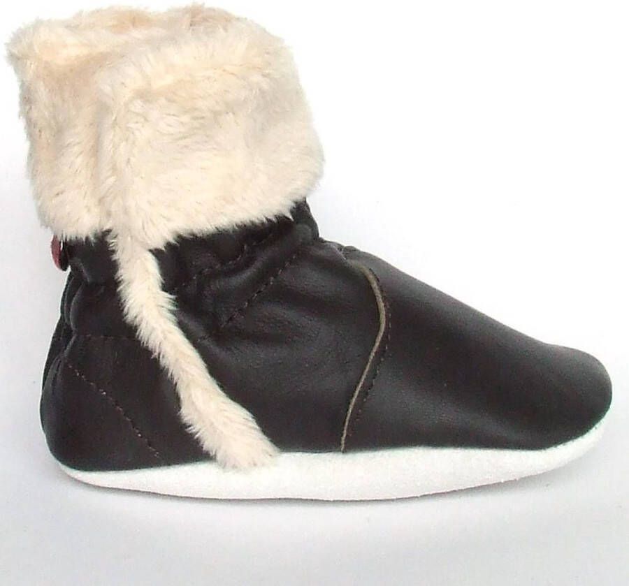 Aapie leren babyslofjes Eskimo Brown laarsjes bruin gevoerd maat XS - Foto 2