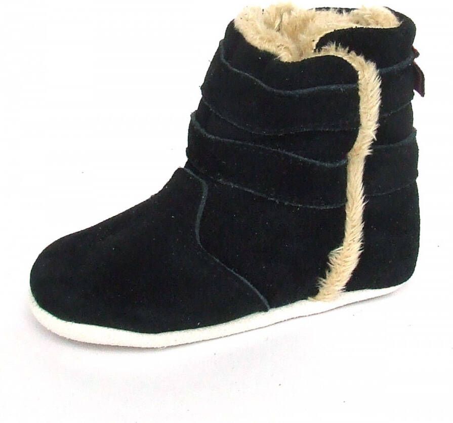 Aapie leren babyslofjes Winterboot Calgary laarsjes gevoerd antislip zwart maat XL