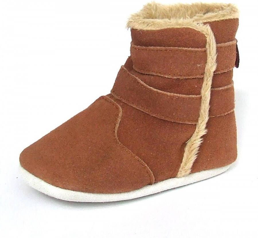 Aapie leren babyslofjes Winterboot Montreal laarsjes gevoerd antislip bruin maat M