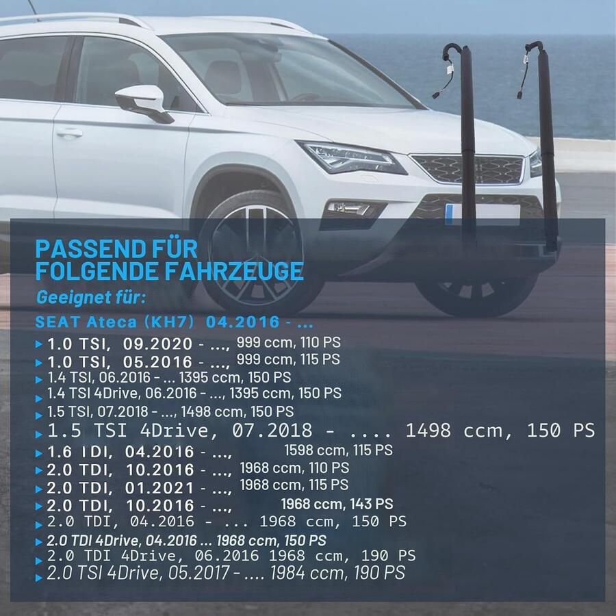 Achterklep aandrijving links en rechts voor Seat Ateca 2016