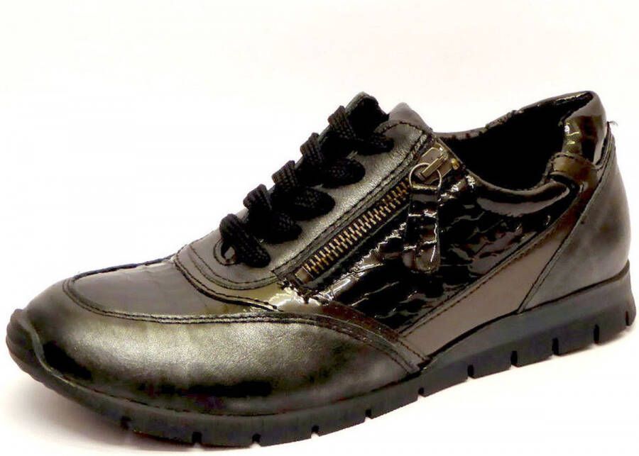 Aco Dames Sneaker 0453 6207-01-16 Donkergrijs Zwart Metallic
