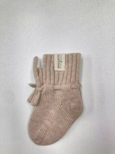 Adalletti Merino wol booties Warm beige | Merino slofjes | Merino sokken | baby | baby slofjes