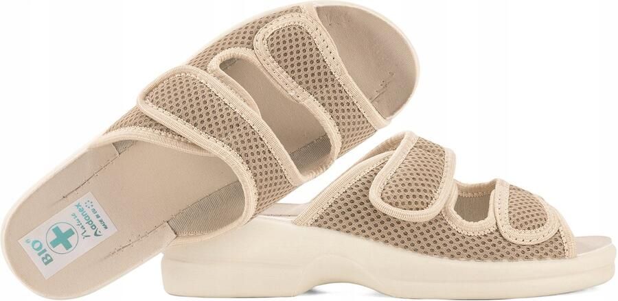 Adanex Dames Pantoffels 22913 Beige Textiel Comfortabele Huisschoenen