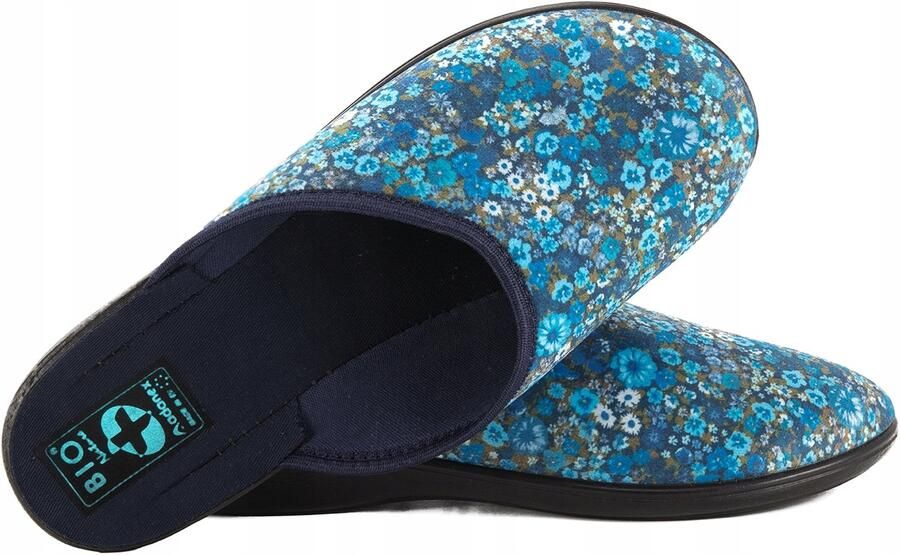 Adanex Dames Pantoffels 28768 BLOEMEN Navy Blauw